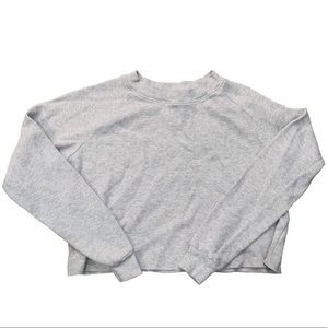 Gray brandy Melville waffle Crewneck long sleeve